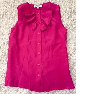 Tibi Size 2 Silk Top, Sleeveless w Accent Bow, EUC